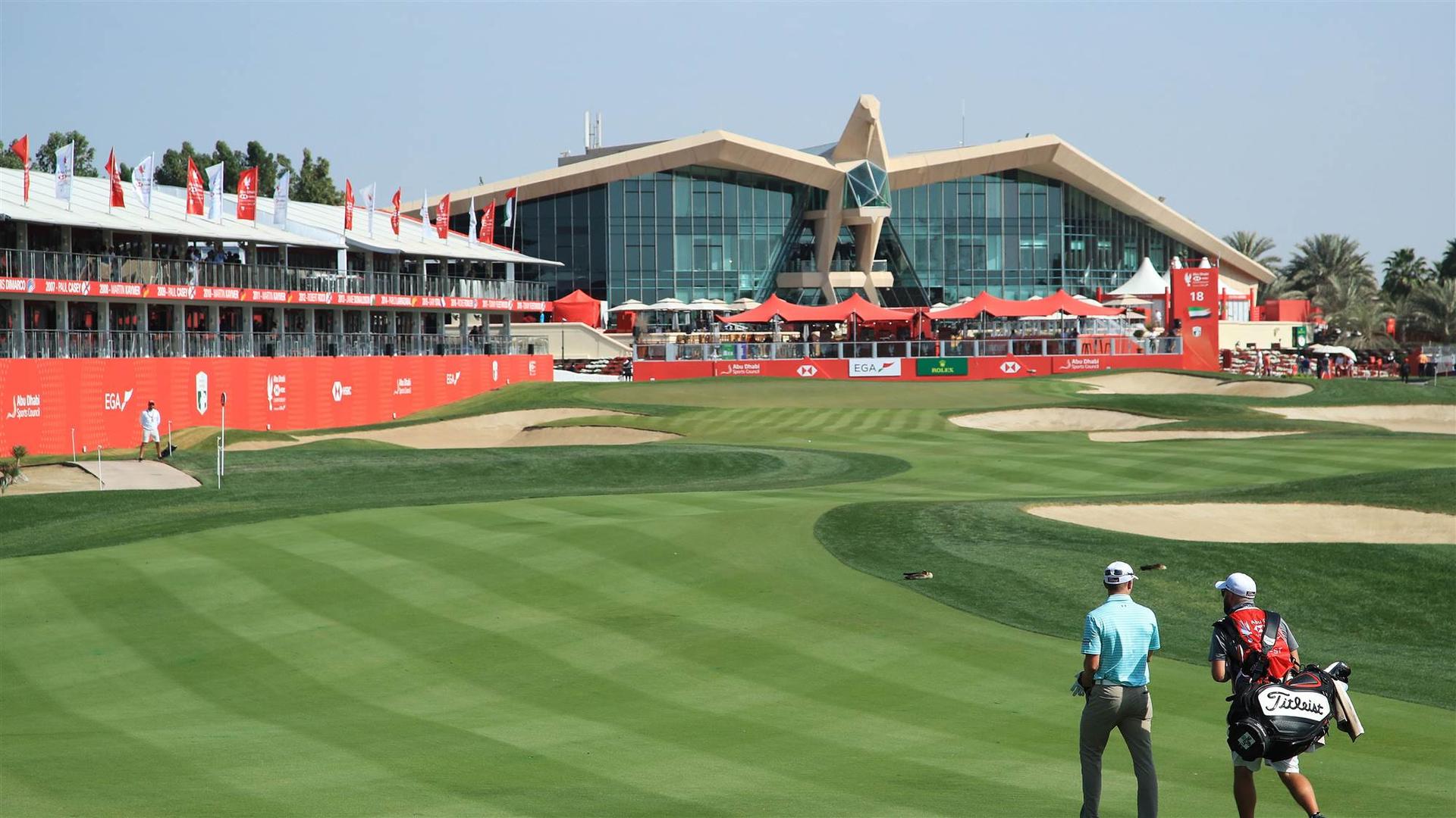 Emirates Golf Club grandstand and fairway