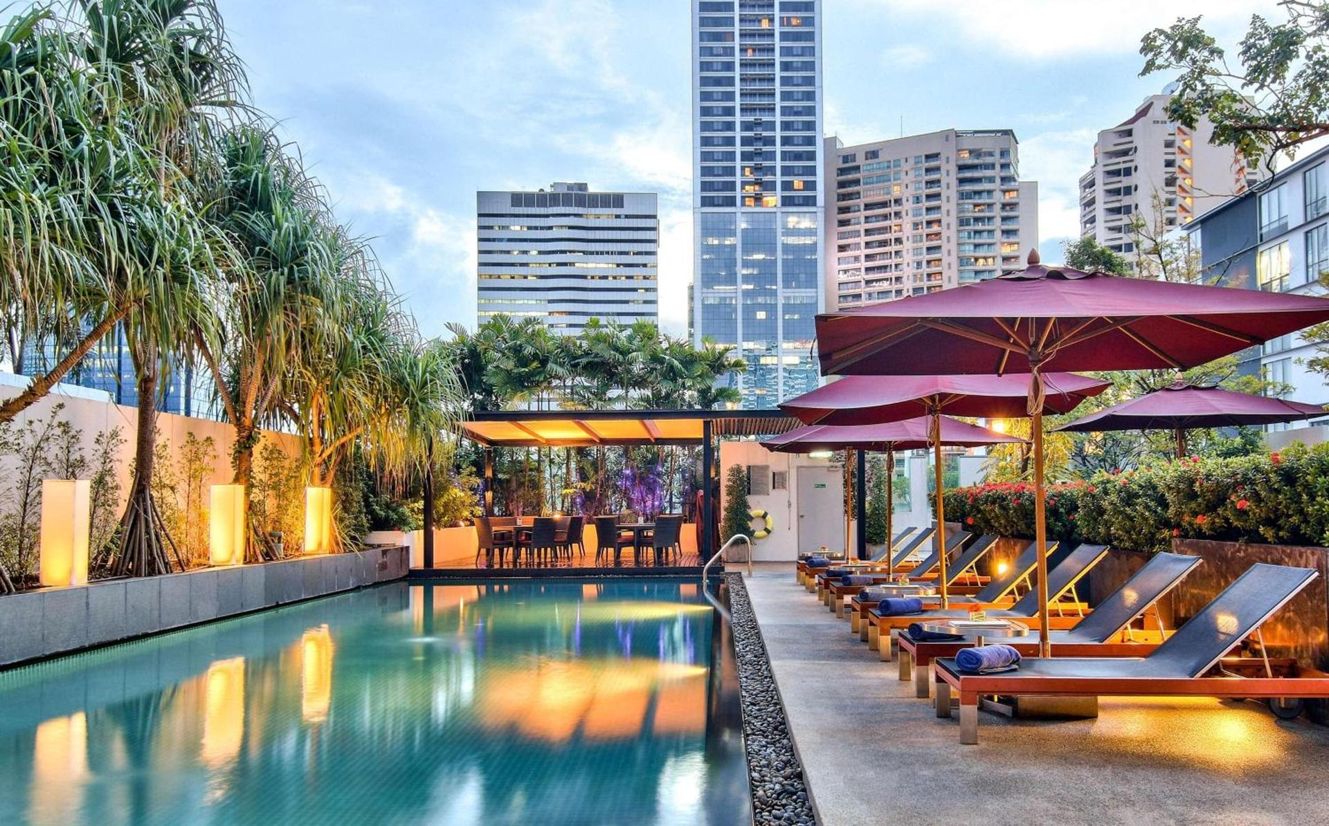 Outdoor pool area of the Park Plaza Bangkok
