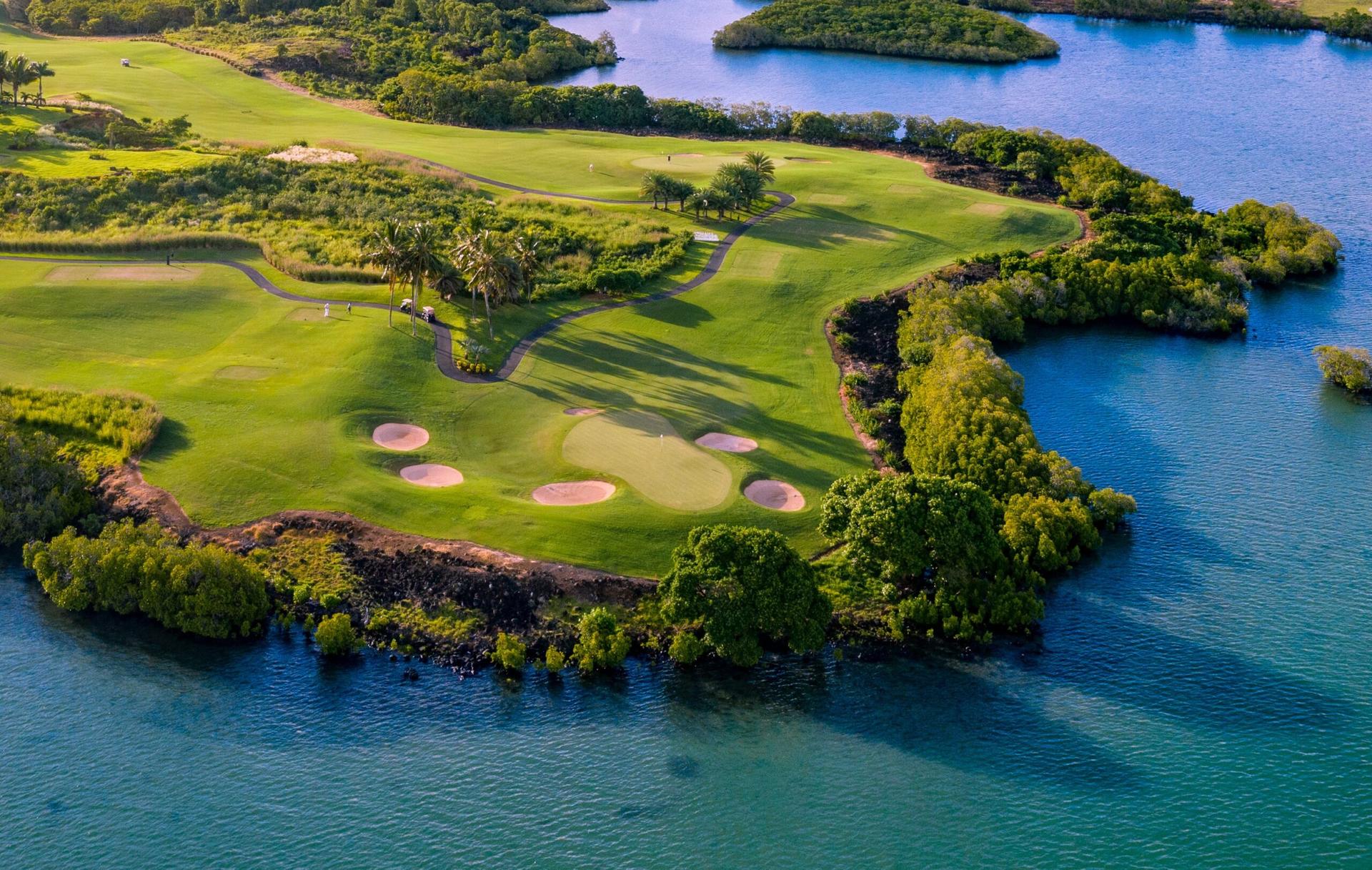 View of Els Course at Anahita Golf Club from the air