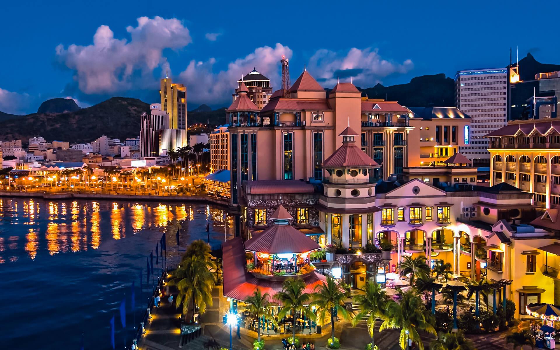 View of Port Louis City at night