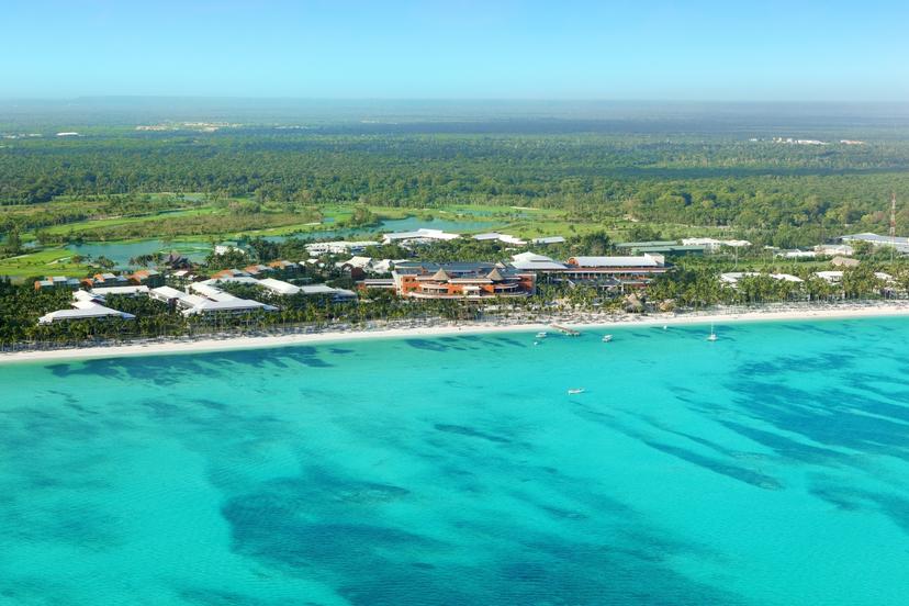 Birdseye view of the beach front Barcelo Bavaro Resort