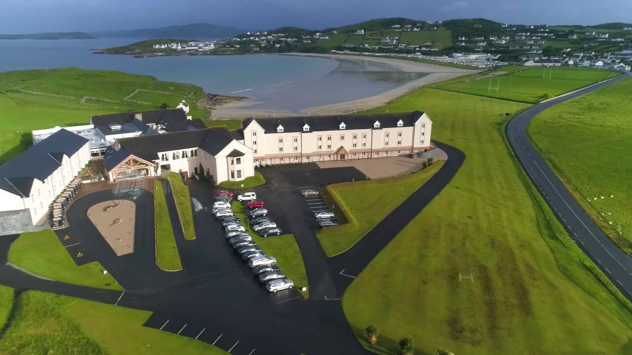 Overhead view of the resort showing their parking availability