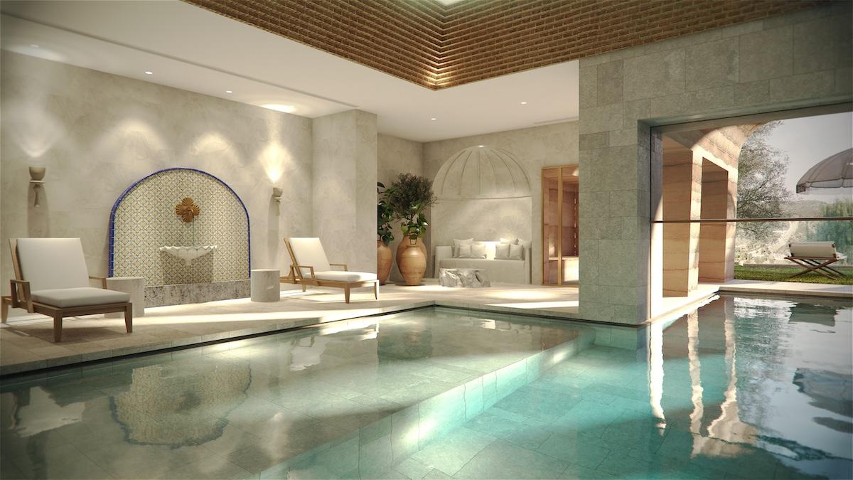 Indoor swimming pool and spa area