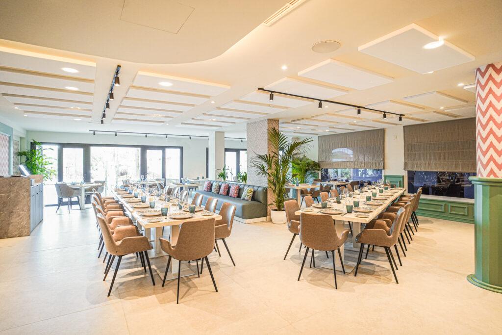 Empty dining room of the hotel