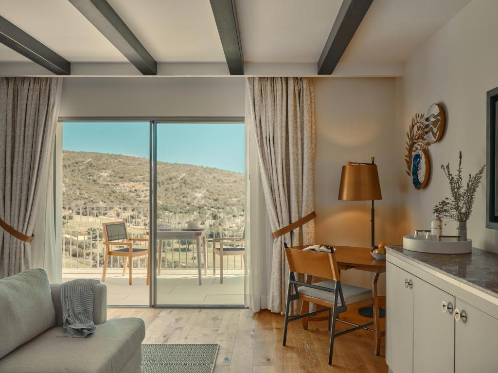 Living room area and balcony